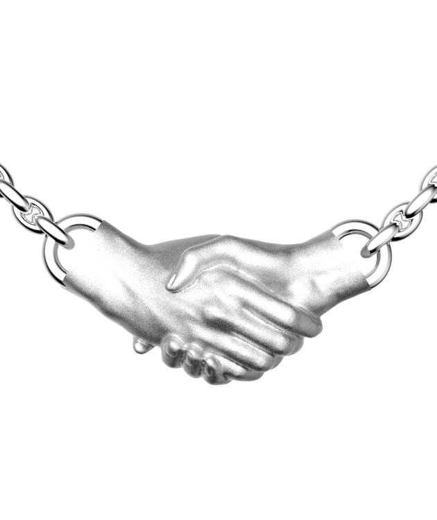 Silver Holding Hands Necklace