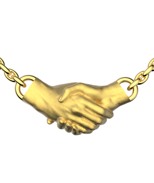 Gold-Plated Holding Hands Necklace