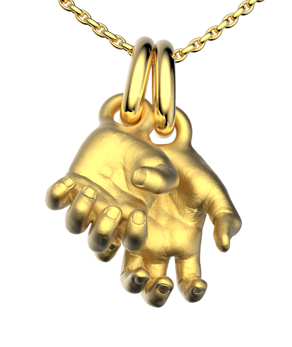 Gold-Plated Hands Necklace