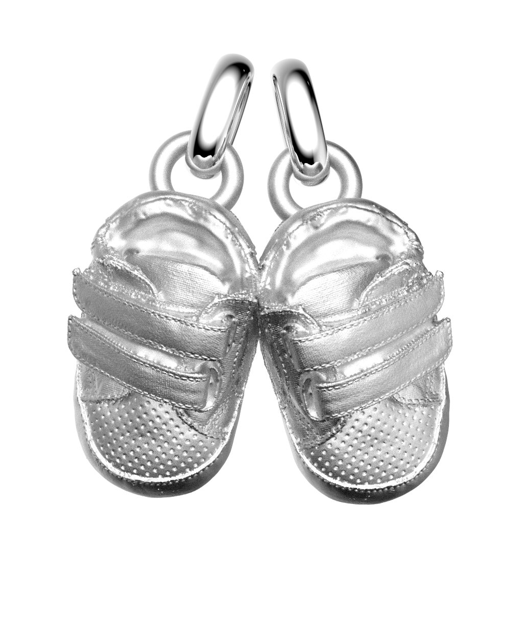 Silver Baby Shoes Pendants